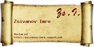 Zsivanov Imre névjegykártya